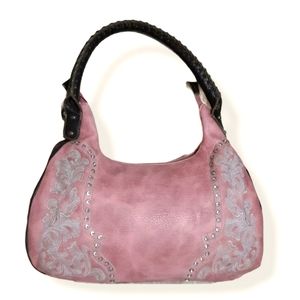 Country Road Pink Rhinestone Shoulder Bag Purse